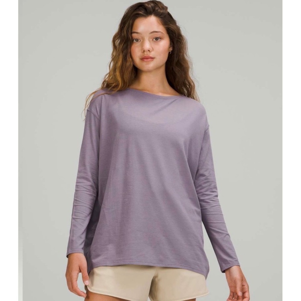 Lululemon Back In Action Long Sleeve Shirt Womens L dusty Lavender Athleisure